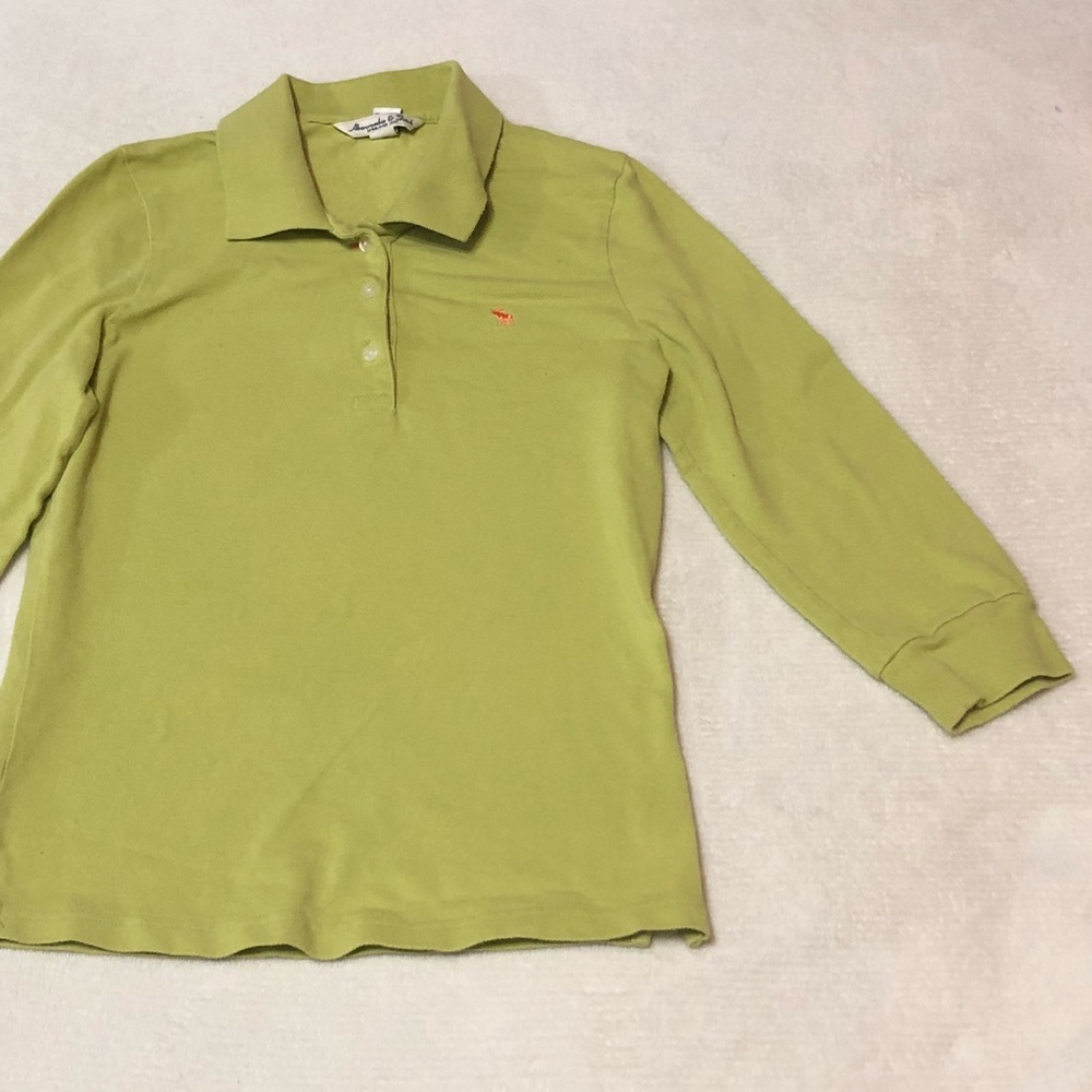 🟢Lime long sleeve polo